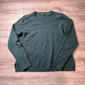 J.Crew Sweater Womens Lrg Green 100% Cashmere Crewneck Long Sleeve Knit Pullover
